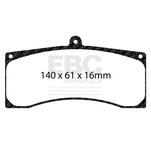 EBC Racing 13-14 Ford Mustang Boss 302S (w/380mm Disc) SR-21 Sintered Race Front Brake Pads