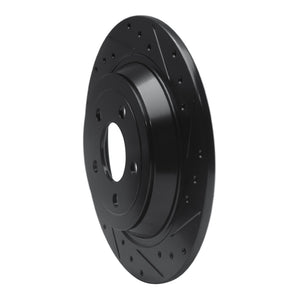 R1 15-23 Ford Mustang Rear Right Drilled & Slotted Black Brake Rotor