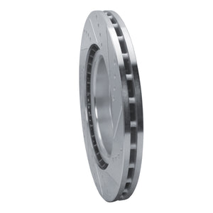 R1 2021-2025 Acura TLX Front Left Drilled & Slotted Silver Brake Rotor