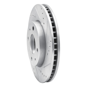 R1 04-04 Mitsubishi Lancer Front Right Drilled & Slotted Silver Brake Rotor