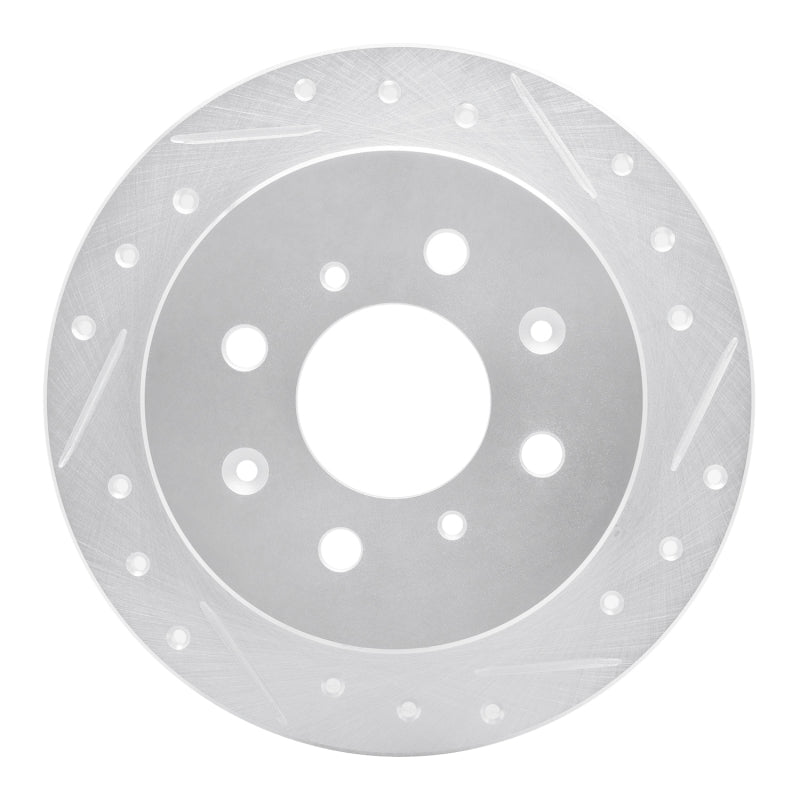 R1 88-01 Acura Integra Rear Right Drilled & Slotted Silver Brake Rotor