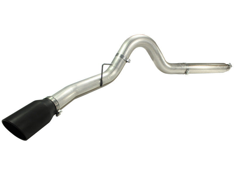 aFe MACHForce XP 5in DPF-Back Stainless Steel Exh Sys, Black tip, Ford Diesel Trucks 08-10 V8-6.4L