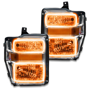 Oracle 08-10 Ford F250 Pre-Assembled Halo Headlights - Chrome Housing - w/ 2.0 Controller