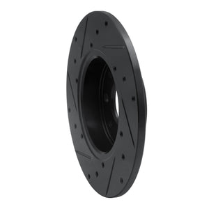 R1 13-19 Fiat 500E Rear Right Drilled & Slotted Black Brake Rotor