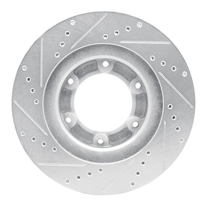 R1 93-97 Lexus LX450 Front Right Drilled & Slotted Silver Brake Rotor