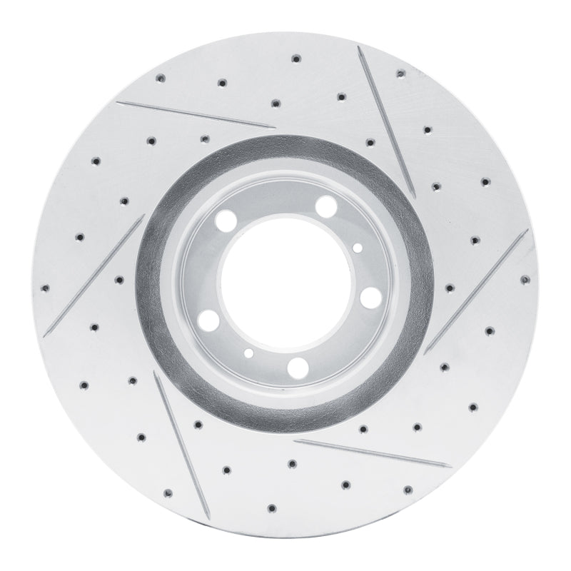 R1 10-24 Audi E-Tron Gt Left Front Drilled & Slotted Geo-Carbon Rotor