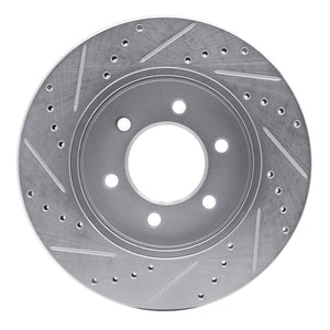 R1 04-08 Ford F-150 4WD Front Right Drilled & Slotted Silver Brake Rotor