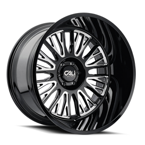 Cali Off-Road 9116 Vertex 22x12 / 6x139.7 BP / -44mm Offset / 106mm Hub Gloss Black Milled Wheel