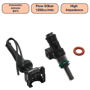 DeatschWerks Universal 1250cc Single Fuel Injector / 34mm Length / 14mm O-Ring Seals