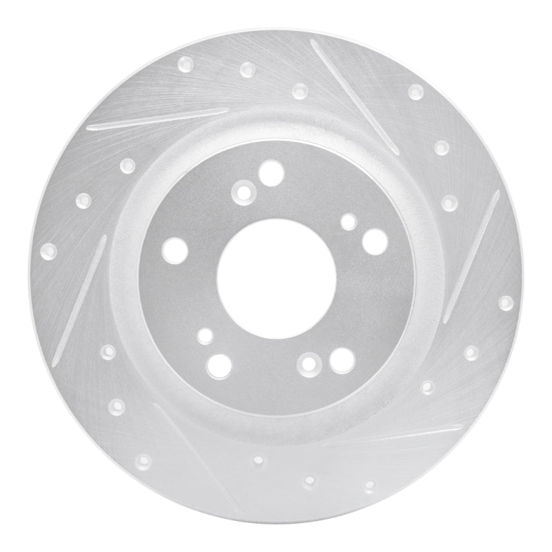 R1 00-09 Honda S2000 Rear Right Drilled & Slotted Silver Brake Rotor