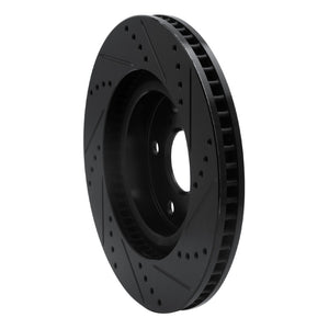R1 01-07 Peugeot 607 (Mexico) Front Left Drilled & Slotted Black Brake Rotor
