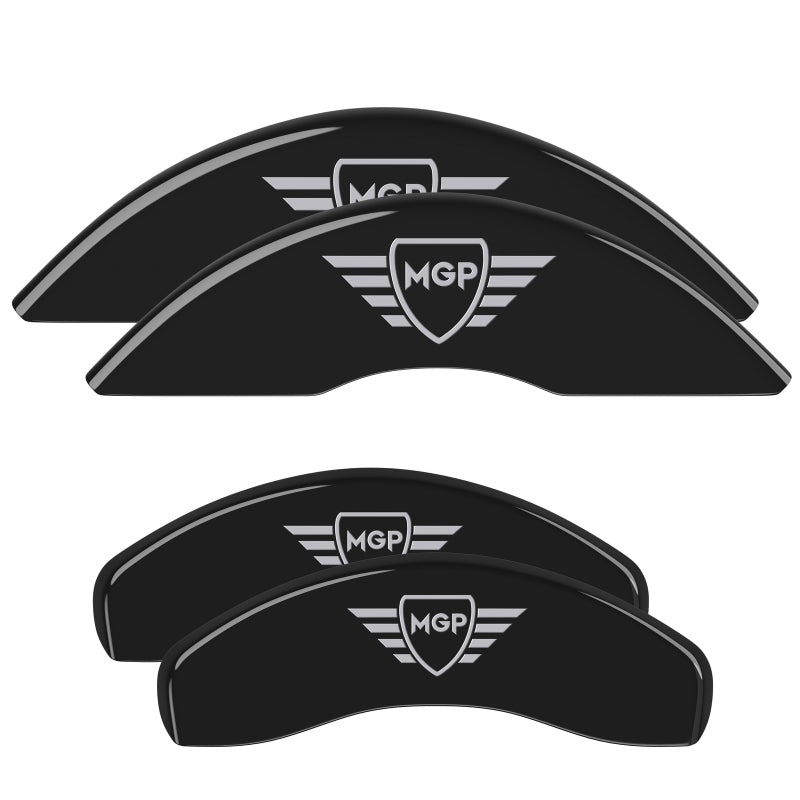 MGP 4 Caliper Covers Engraved Front & Rear MGP Black Finish Silver Char 2017 Toyota Corolla IM