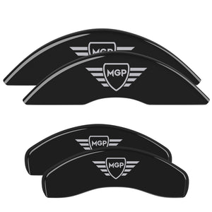 MGP 4 Caliper Covers Engraved Front & Rear MGP Black finish silver ch