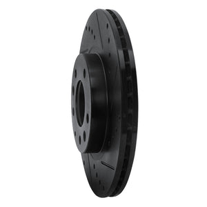 R1 06-15 Mazda MX-5 Miata Front Right Drilled & Slotted Black Brake Rotor