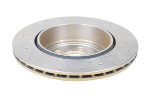 DBA 05-09 Chrysler 300 C Rear Gold Cross Drilled & Slotted KP Street Series Rotor