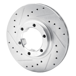 R1 87-89 Dodge Raider Front Left Drilled & Slotted Silver Brake Rotor