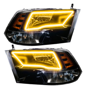 Oracle 09-17 RAM 1500 TRX Quad Pre-Assembled Headlights Blk Housing - w/ 2.0 Controller