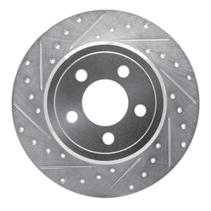 R1 05-23 Chrysler 300 Rear Left Drilled & Slotted Silver Brake Rotor