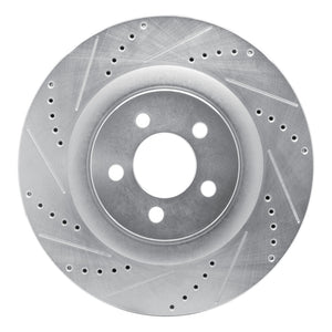R1 05-23 Chrysler 300 Front Left Drilled & Slotted Silver Brake Rotor