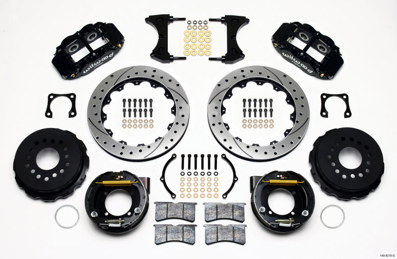 Wilwood Narrow Superlite 4R Rear P-Brk Kit 12.88in Drilled Chevy 12 Bolt-Spec 3.15in Bearing