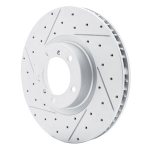 R1 10-24 Audi E-Tron Gt Left Front Drilled & Slotted Geo-Carbon Rotor