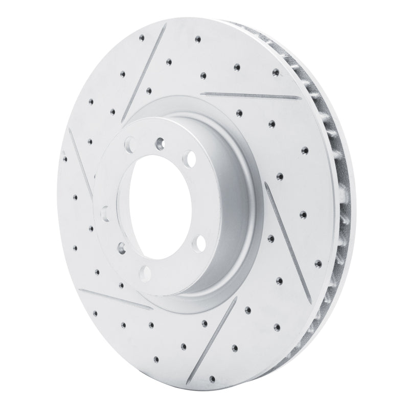 R1 10-24 Audi E-Tron Gt Left Front Drilled & Slotted Geo-Carbon Rotor