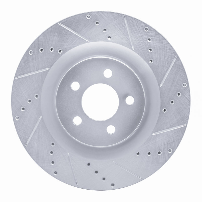R1 05-23 Chrysler 300 Front Right Drilled & Slotted Silver Brake Rotor