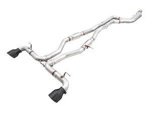 AWE Tuning 2020 Toyota Supra A90 Resonated Track Edition Exhaust - 5in Diamond Black Tips