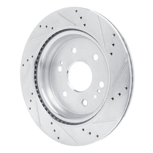 R1 2019-2025 Cadillac Escalade ESV Rear Left Drilled & Slotted Silver Brake Rotor