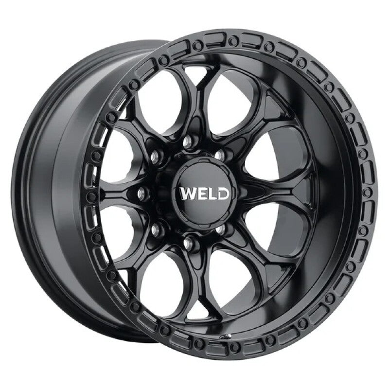 Weld Ledge 8 20x10 / 8x180 / ET-18 / 4.75 BS / 124.3 Bore - Satin Black/Satin Black Ring Wheel