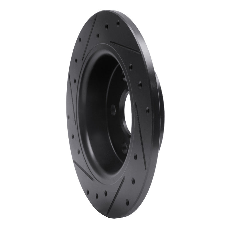 R1 18-23 Ford Transit CONNECT Rear Right Drilled & Slotted Black Brake Rotor