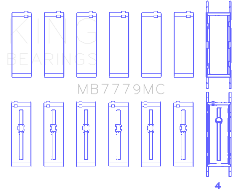 King Engine Bearings Toyota Supra B58 Main Bearing Set - Size STDX
