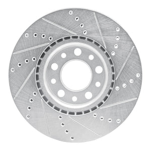 R1 13-23 Chrysler 200 Front Left Drilled & Slotted Silver Brake Rotor