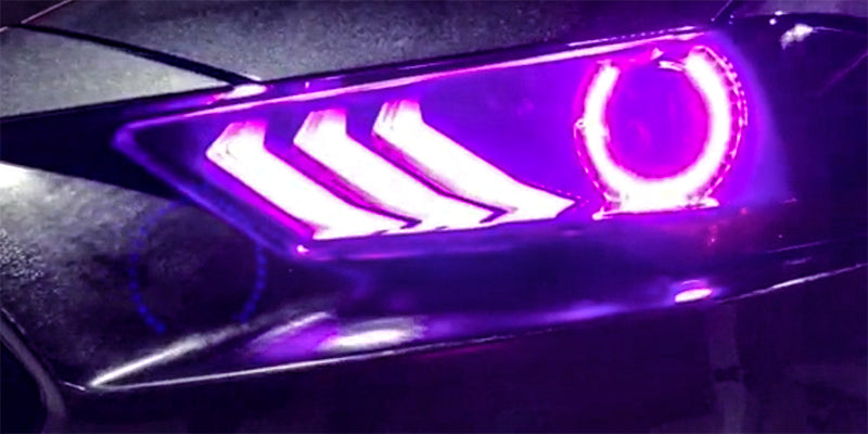 Oracle 18-21 Ford Mustang LED Headlight Halo Kit - ColorSHIFT w/ Simple Controller