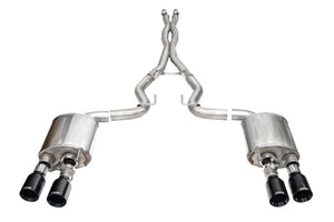 Corsa 24-25 Ford Mustang Dark Horse 5.0L 3in Dual Rear Cat-Back w/Twin 4.5in Black PVD Straight Tips