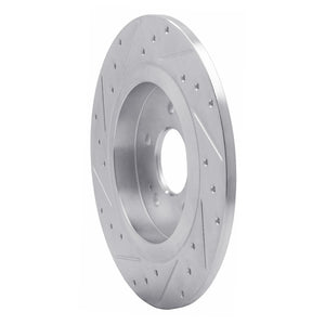 R1 19-25 Hyundai SANTA FE Rear Right Drilled & Slotted Silver Brake Rotor