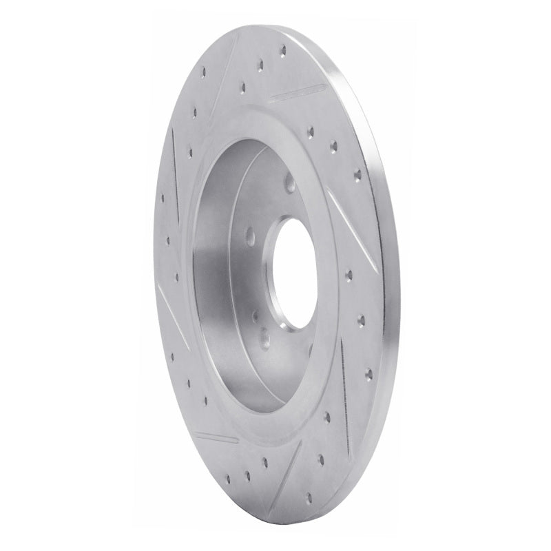 R1 19-25 Hyundai SANTA FE Rear Right Drilled & Slotted Silver Brake Rotor