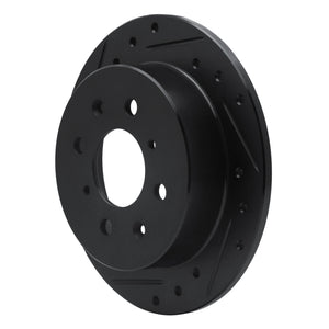 R1 88-01 Acura Integra Rear Left Drilled & Slotted Black Brake Rotor