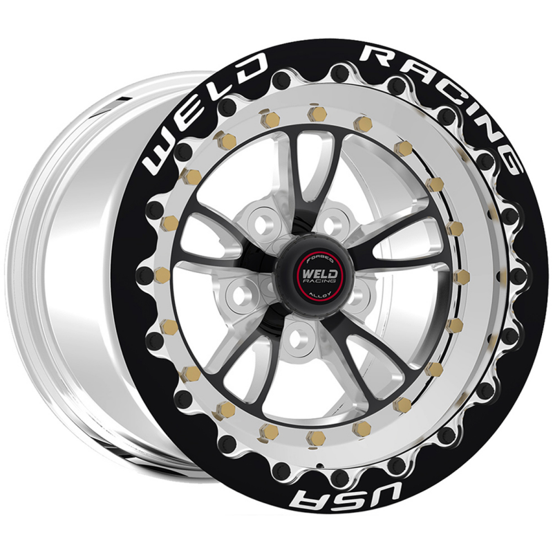 Weld Full Throttle Beadlock 17x10/5x120/7.2 BS/3.18 HB-Black Center-Polished Shell-Black SBL Wheel