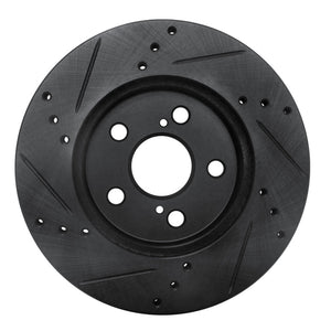 R1 16-22 Toyota Corolla (US/Canada) Front Right Drilled & Slotted Black Brake Rotor