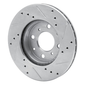 R1 90-00 Honda Civic DEL SOL Front Left Drilled & Slotted Silver Brake Rotor