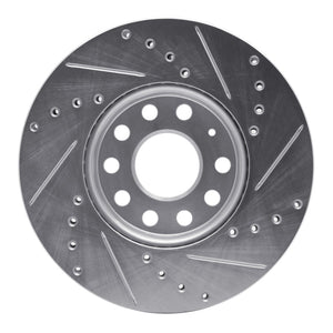 R1 05-25 Audi A3 (Mexico) Front Left Drilled & Slotted Silver Brake Rotor