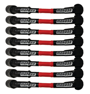 Moroso 9.75in Long Coil On Plug Sleeved Ultra Spark Plug Wire Set - Red