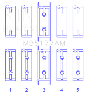 King Engine Bearings Mitsubishi 4G63/64/DOHC (Size +1.0mm) Main Bearing Set
