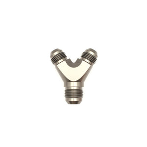 DeatschWerks 8AN Male Flare + 8AN Male Flare to 10AN Male Flare Y Block Fitting