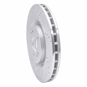 R1 08-15 Mitsubishi Lancer Front Left Drilled & Slotted Silver Brake Rotor