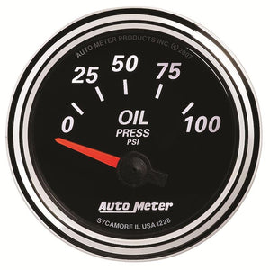 Autometer Designer Black II 52mm 100 PSI Oil Pressure Gauge