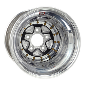 Weld Alumastar Pro 16x16 / 5x5.5 / 4 BS / 3.5 HB - Black Center - Polished Shell - Black DBL Wheel