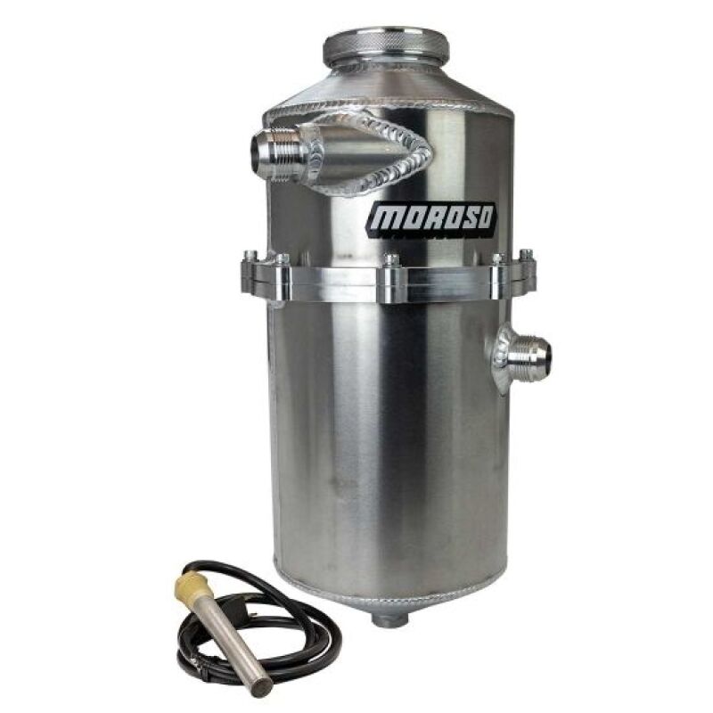 Moroso 2 Pc 60/40 Split 16.5in Tall 7in Dia 7.5qt Single Inlet Dry Sump Tank w/16AN Male Fitting