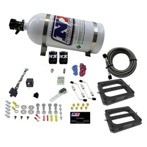 Nitrous Express Dual Dom/Alc Nitrous Kit (100-500HP) w/15lb Bottle